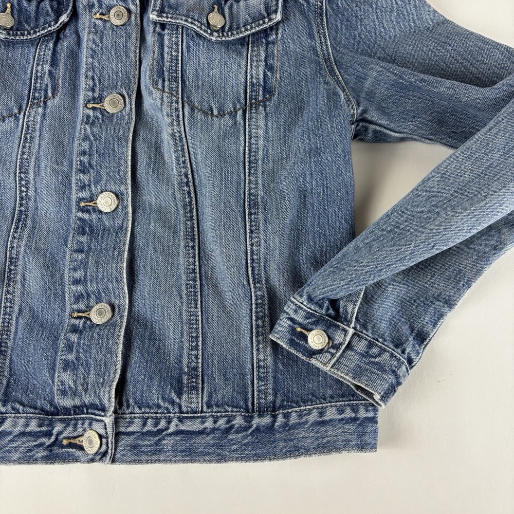 Womens Medium Ladies GAP Jean Jacket Blue Denim Y2k Vintage Classic - Picture 4 of 11